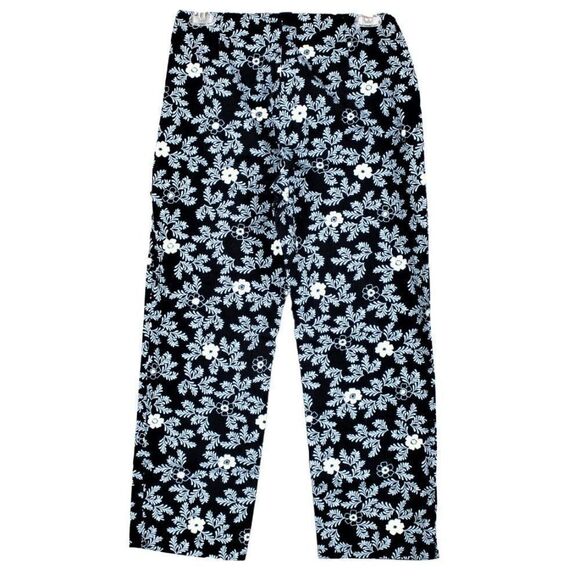 Ann Taylor Pants - Ankle Pants Ann Taylor Front Side Zipper Cotton Blue Floral Print Women's Size 4